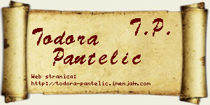 Todora Pantelić vizit kartica